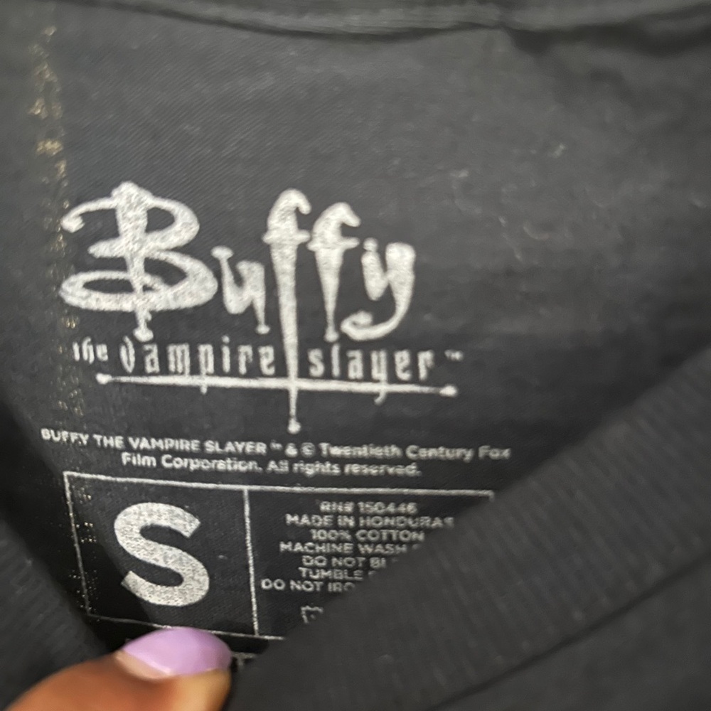 Buffy The Vampire Slayer Black Short Sleeve Tee with Graphic Design Slayerettes - Picture 4 of 12